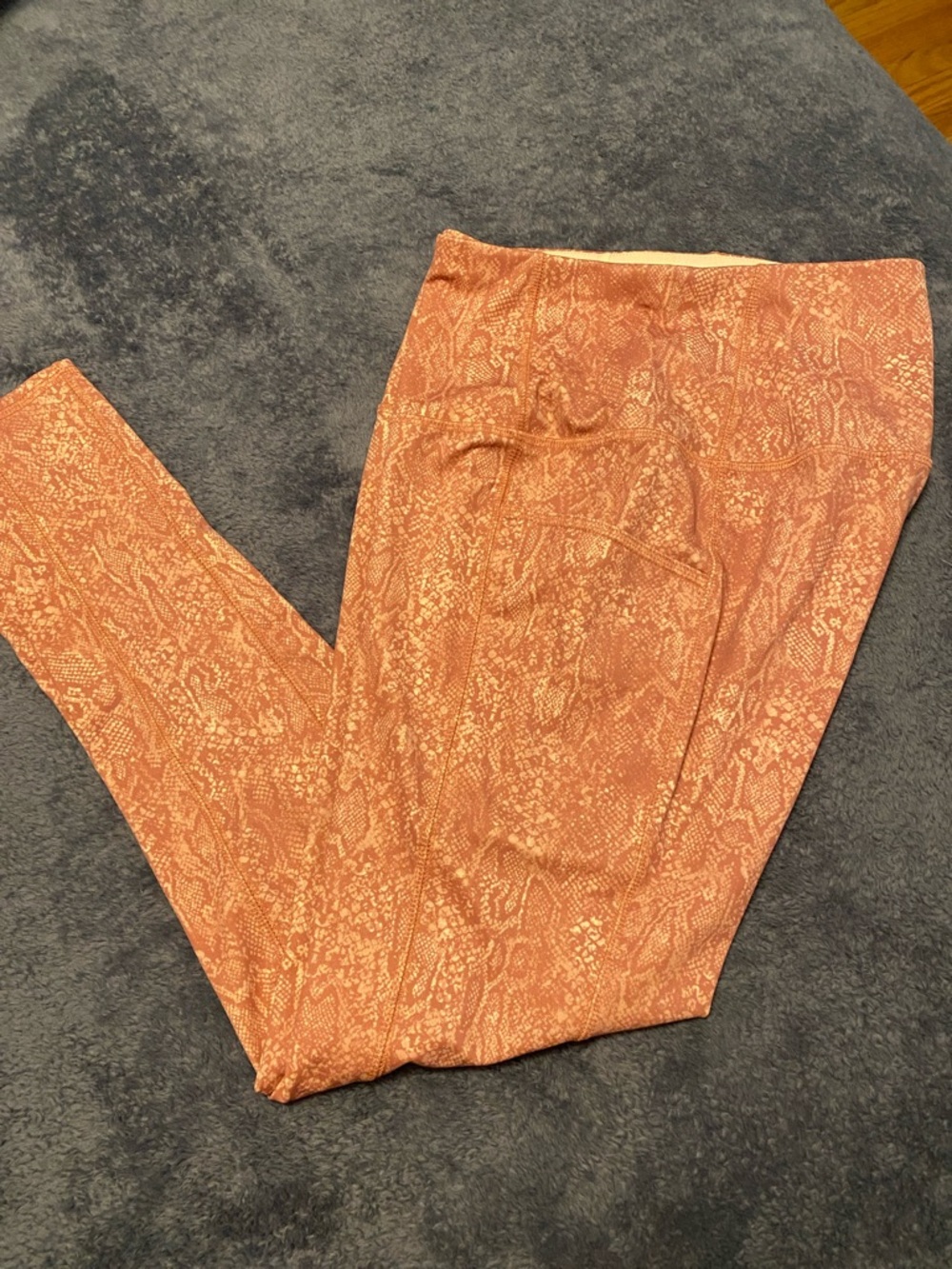 High-Rise Rust Snake-Print Leggings